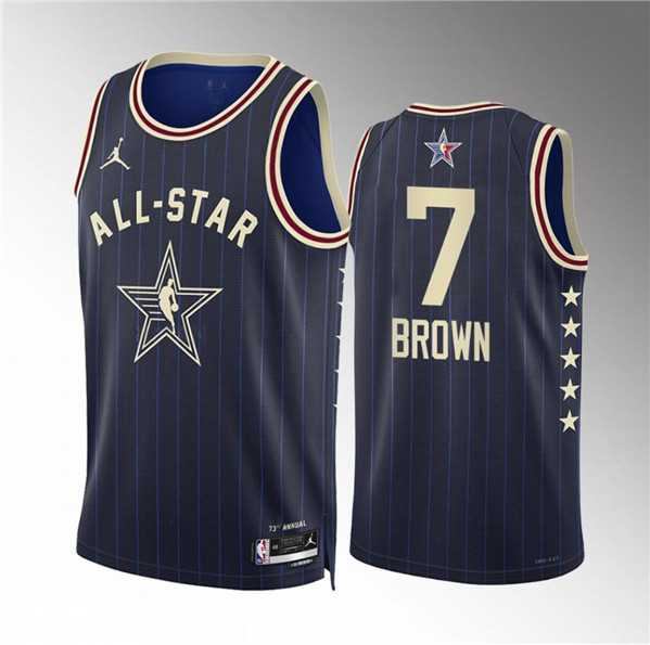 Men%27s 2024 All-Star #7 Jaylen Brown Navy Stitched Basketball Jersey->2024 all star->NBA Jersey